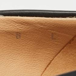 Pre Owned Salvatore Ferragamo Black Leather Vara Bow Block Heels Pumps Size 38.5