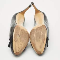 Pre Owned Salvatore Ferragamo Black Patent Leather Pimpa Vara Bow Platform Pumps Size 41