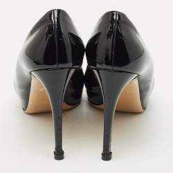 Pre Owned Salvatore Ferragamo Black Patent Leather Pimpa Vara Bow Platform Pumps Size 41