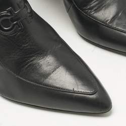 Pre Owned Salvatore Ferragamo Black Leather Thigh High Boots Size 40