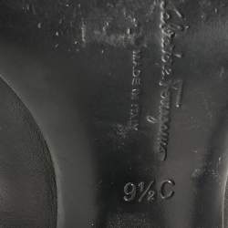 Pre Owned Salvatore Ferragamo Black Leather Thigh High Boots Size 40