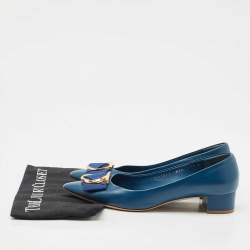 Pre Owned حذاء كعب عالي سالفاتوري فيراغامو إيزيا جلد أزرق مقاس 40