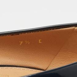 Pre Owned Salvatore Ferragamo Navy Blue Patent Leather Pimpa Platform Pumps Size 38