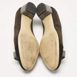 Pre Owned Salvatore Ferragamo Multicolor Suede Vara Bow Pumps Size 38.5