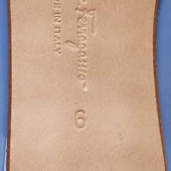 Pre Owned Salvatore Ferragamo Light Blue Patent Leather Vara Bow Pumps Size 36.5