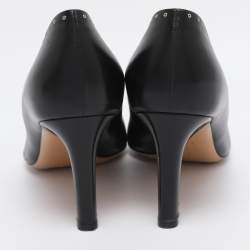 Pre Owned Salvatore Ferragamo Black Leather Leonie Pumps Size 40