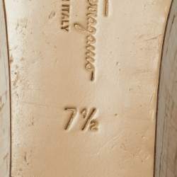 Pre Owned Salvatore Ferragamo Blue Leather Fieri Cork Wedge Sandals Size 38