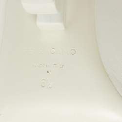 Pre Owned Salvatore Ferragamo White Leather Astro Slide Sandals Size 37