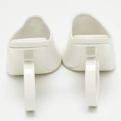 Pre Owned Salvatore Ferragamo White Leather Astro Slide Sandals Size 37