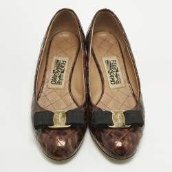 Pre Owned حذاء كعب عالي سالفاتيوري فيراغامو بفيوكنا سويدي متعدد الألوان مقاس 38.5