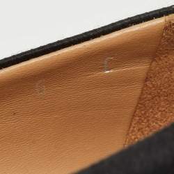 Pre Owned Salvatore Ferragamo Black Satin  Vara Bow Peep Toe Pumps Size 36.5