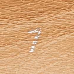 Pre Owned Salvatore Ferragamo Brown Leather Patent  Vara Bow Ballet Flats Size 37.5