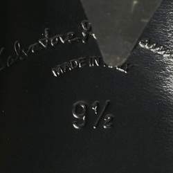 Pre Owned Salvatore Ferragamo Black Leather Valery Slide Sandals Size 40