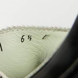 Pre Owned Salvatore Ferragamo Black/White Canvas Slide Sandals Size 37