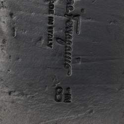 Pre Owned صندل سالفاتوري فيراغامو فيكي جلد أسود نعال مسطحة مقاس 39