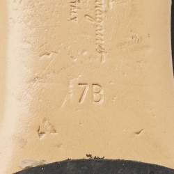 Pre Owned Salvatore Ferragamo Black Leather Varina Ballet Flats Size 37.5