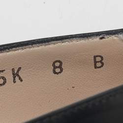 Pre Owned Salvatore Ferragamo Black Perforated Leather Round Toe Pumps Size 38.5