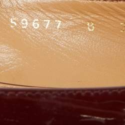 Pre Owned Salvatore Ferragamo Burgundy Patent Leather Vara Bow Block Heel Pumps Size 36