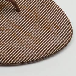 Pre Owned Salvatore Ferragamo Brown Leather Thong Sandals Size 38