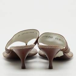 Pre Owned Salvatore Ferragamo Brown Leather Thong Sandals Size 38