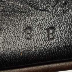 Pre Owned Salvatore Ferragamo Black Leather Wedge Sandals Size 38.5