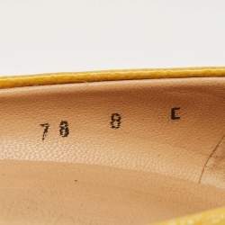 Pre Owned Salvatore Ferragamo Yellow Patent Leather Pumps Size 38.5