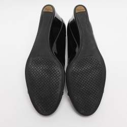 Pre Owned Salvatore Ferragamo Black Patent Leather Wedge Pumps Size 39.5