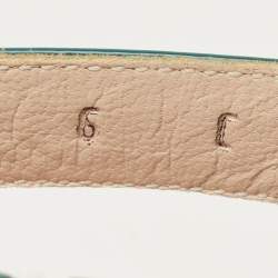 Pre Owned Salvatore Ferragamo Blue Patent Leather Cork Wedge Slingback Sandals Size 36.5