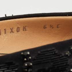 Pre Owned Salvatore Ferragamo Black Satin Crystal Embellished Pointed Toe Pumps Size 37