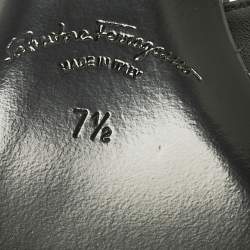 Pre Owned Salvatore Ferragamo Black Leather Viva Slingback Flats Size 38