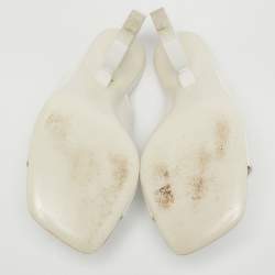 مملوكة مسبقًا صندل سالفاتوري فيراغامو أسترو جلد أبيض مقاس 39