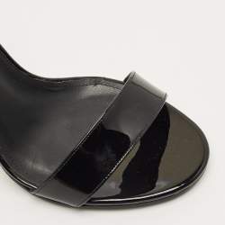 مملوكة مسبقًا صندل حزام الكاحل جلد لامع أسود "سالفاتوري فيراغامو" أزاليا مقاس 38.5