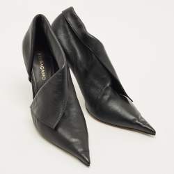 مملوكة مسبقًا حذاء كعب عالي سالفاتوري فيراغامو إيفا جلد أسود مقاس 39.5