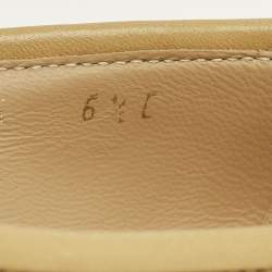 مملوكة مسبقًا حذاء فلات باليه سالفاتوري فيراغامو فيرنيه جلد وجلد لامع أسود / بيج مقاس 39