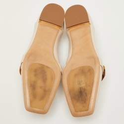 مملوكة مسبقًا حذاء لوفرز سالفاتوري فيراغامو جلد كريم سليب أون مقاس 41