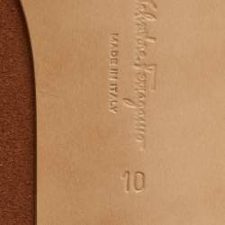 Pre Owned حذاء باليرينا فلات سالفاتوري فيراغامو جلد سويدي بنفسجي فارينا مقاس 37