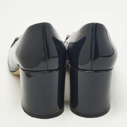 Pre Owned حذاء كعب عالى سالفاتورى فيراغامو غاردا غانسيني كانفاس مونوكروم مقاس 37.5