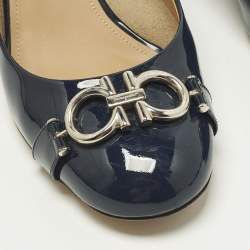 Pre Owned حذاء كعب عالى سالفاتورى فيراغامو  غاردا غانسيني كانفاس مونوكروم مقاس 37.5