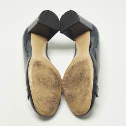 Pre Owned حذاء كعب عالى سالفاتورى فيراغامو غاردا غانسيني كانفاس مونوكروم مقاس 37.5