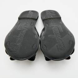 Pre Owned صندل سالفاتوري فيراغامو ليليا فيرا جلي شفاف أسود مقاس 38.5