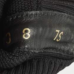 مملوكة مسبقًا حذاء رياضي سالفاتوري فيراغامو نسيج محبوك وجلد أسود بعنق مرتفع مقاس 38.5