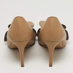 مملوكة مسبقًا Salvatore Ferragamo Size 39.5 Beige Leather Pointed Toe Pumps