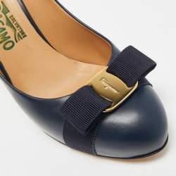 مملوكة مسبقًا حذاء سالفاتوري فيراغامو ريلي جلد أسود مقاس 42