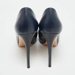 مملوكة مسبقًا حذاء سالفاتوري فيراغامو ريلي جلد أسود مقاس 42