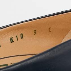 مملوكة مسبقًا حذاء سالفاتوري فيراغامو ريلي جلد أسود مقاس 42