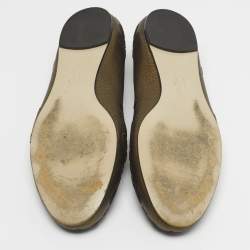 مملوكة مسبقًا Salvatore Ferragamo Size 39.5 Metallic Brown Leather and Suede Ballet Flats