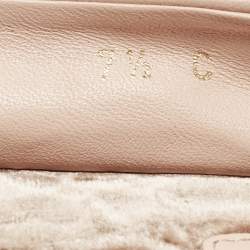 Pre Owned Salvatore Ferragamo Vara Bow Size 38 Pink Leather Scrunch Ballet Flats