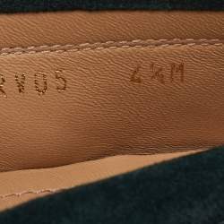 Pre Owned حذاء لوفرز سالفاتوري فيراغامو غانتشيني سليب أون سويدي أخضر غامق مقاس 35