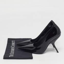 مملوكة مسبقًا حذاء كعب عالي سالفاتوري فيراغامو إيفا جلد لامع أسود مقاس 37.5