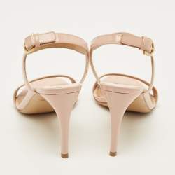 Pre Owned صندل بحزام للكاحل سالفاتوري فيراغ امو آنجي جلد لامع متعدد الألوان مرقط مقاس 38